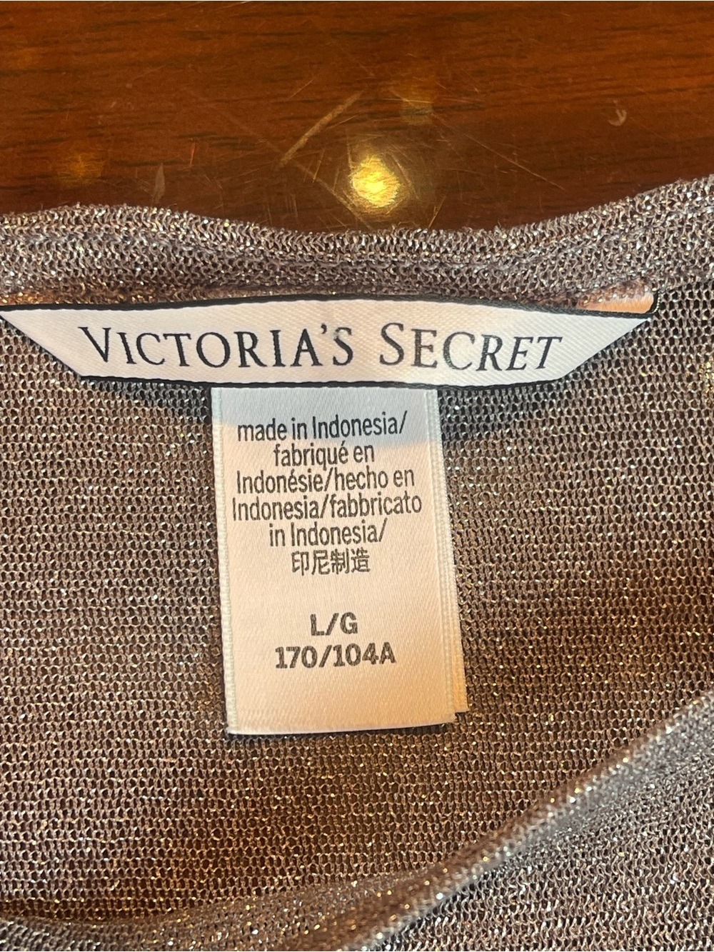 Victoria's Secret Y2K Metallic Shimmer Sheer Mesh Long Sleeve Top Silver L - Picture 8 of 9